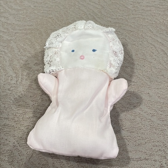 Vintage! Pink 3 piece overall, shirt & doll baby set, baby 9-12 months - Picture 6 of 12